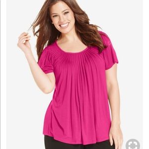 Style & Co. Pink pleated top